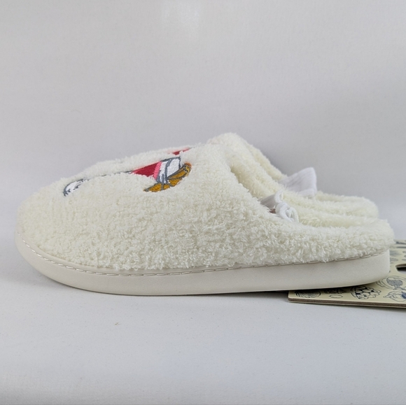 Cosmopolitan Slippers Sherpa Embroidered Memory Foam Slip On Ivory M (7/8) NWT - Picture 6 of 12